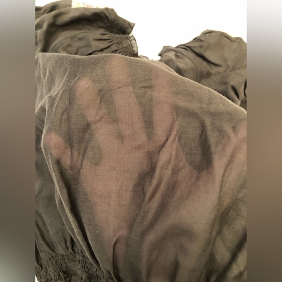 Joie Brown Embroidered Wooden Buttons Silk Blend Short Sleeve Blouse Top Small - Picture 7 of 16